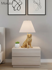 Pawdia Animal Bedside Table Lamp - Classic Fabric Shade Lighting